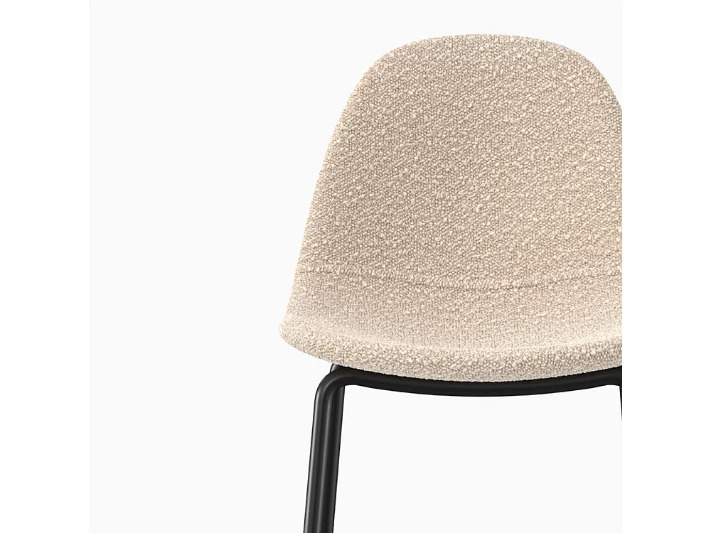 Lot de 2 chaises pour îlot central 65.5 cm en tissu bouclette beige - Henrik