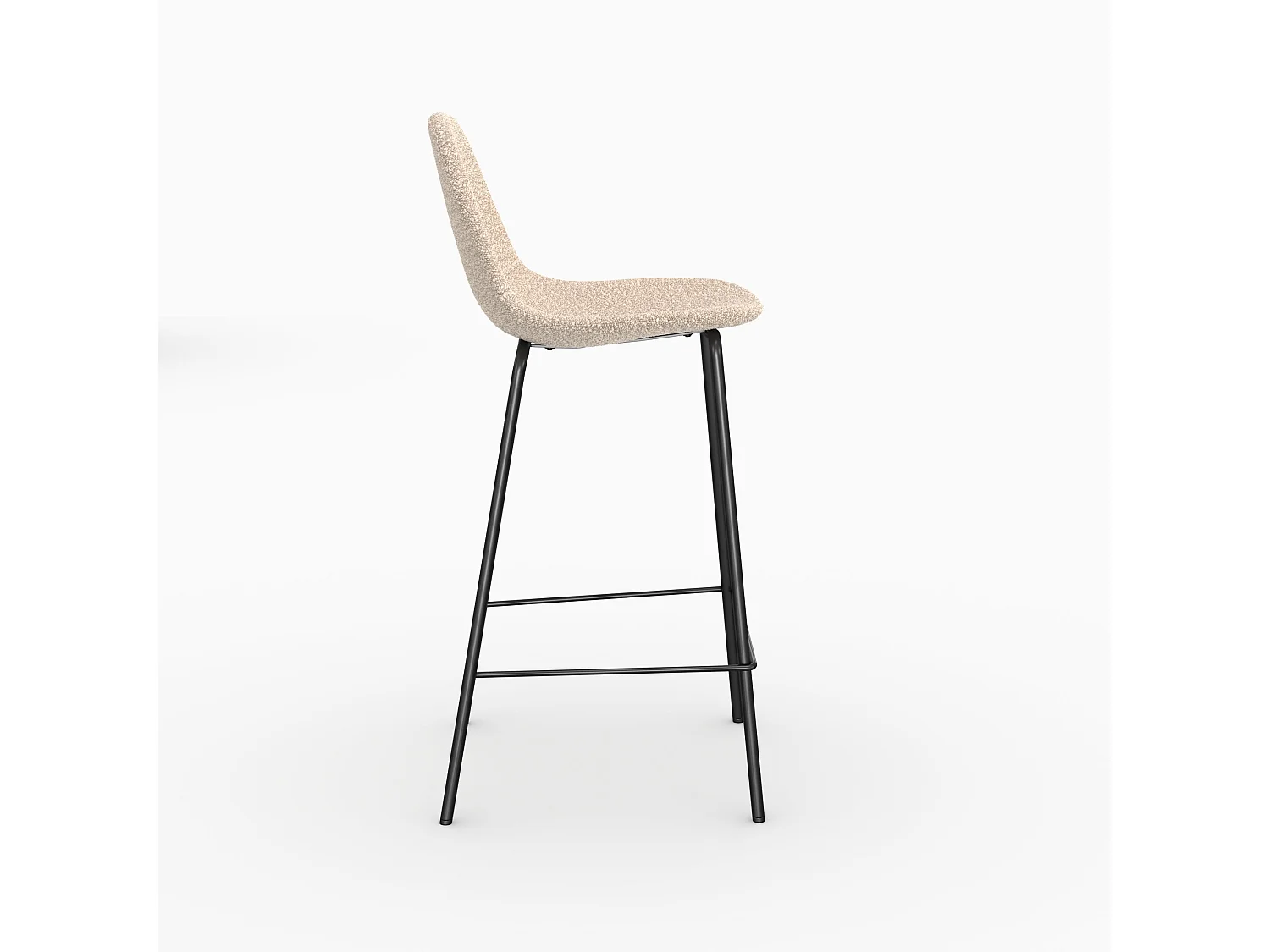 Set di 2 sedie per isola centrale in tessuto beige 65.5 cm - Henrik