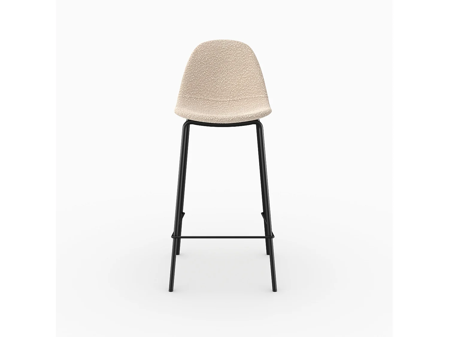 Set di 2 sedie per isola centrale in tessuto beige 65.5 cm - Henrik