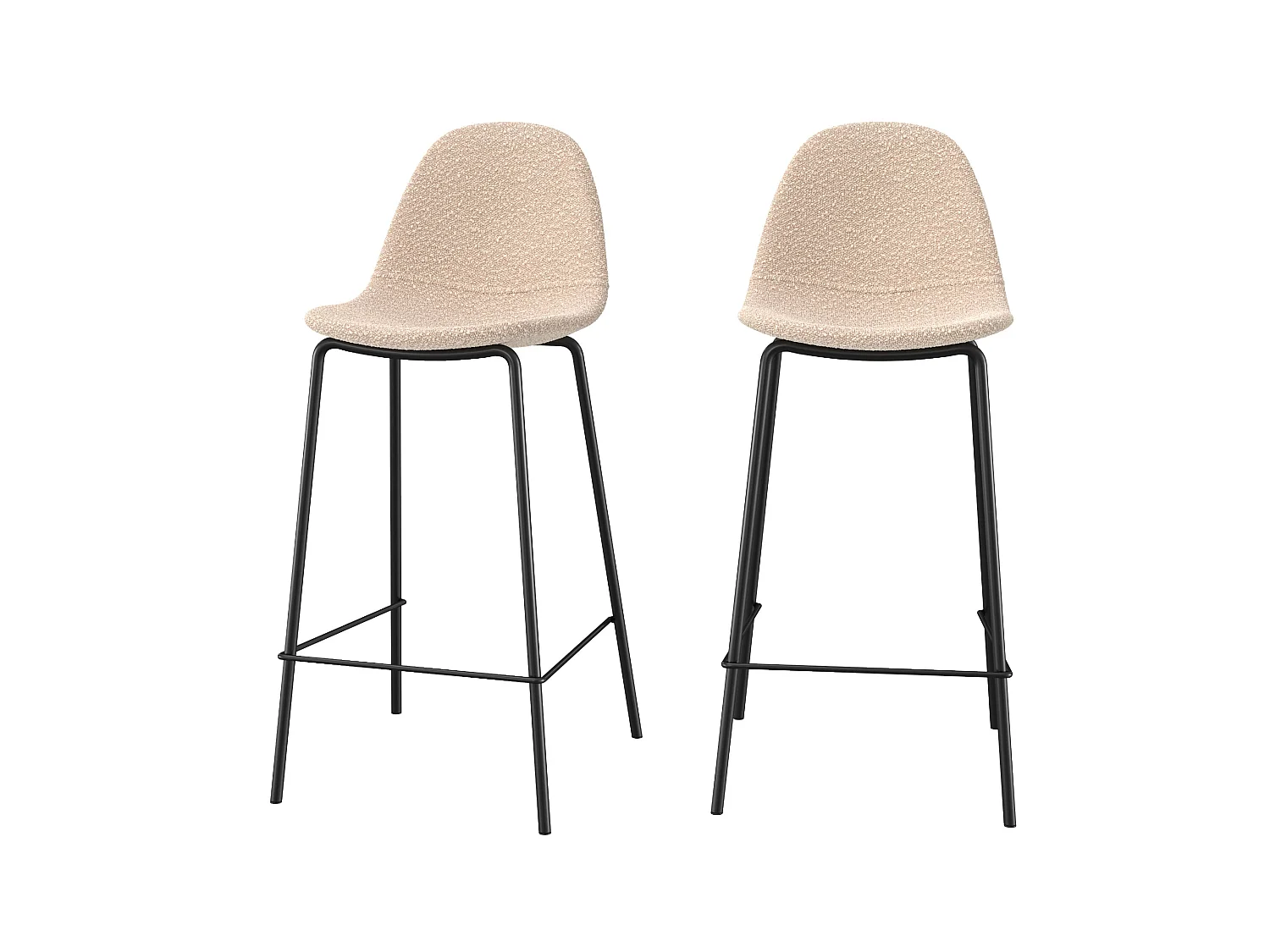 Set di 2 sedie per isola centrale in tessuto beige 65.5 cm - Henrik