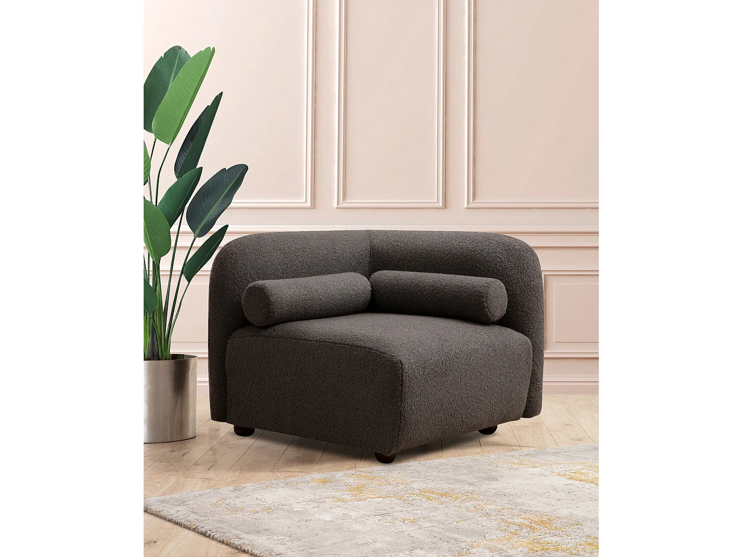 Poltrona – 90x74x90 cm – Cinza Escuro – Madeira de Faia e Aglomerado