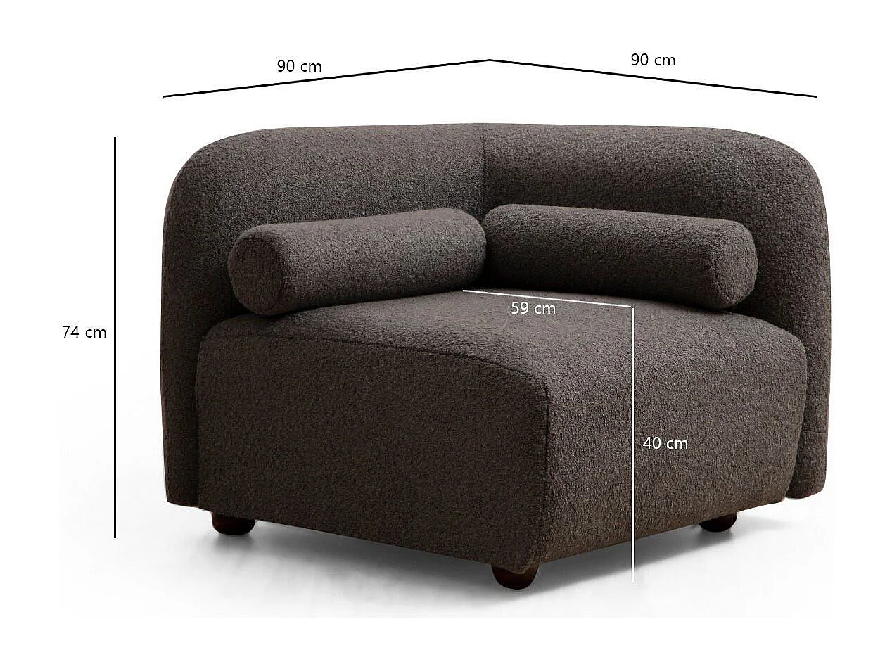 Poltrona – 90x74x90 cm – Cinza Escuro – Madeira de Faia e Aglomerado