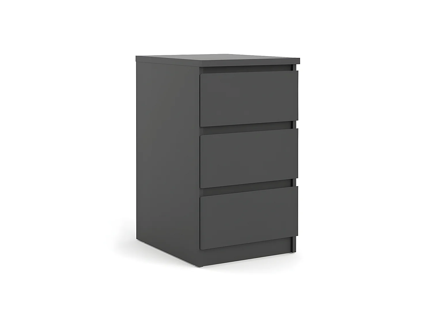 Nada Commode basse et étroite à 3 tiroirs, noir mat.