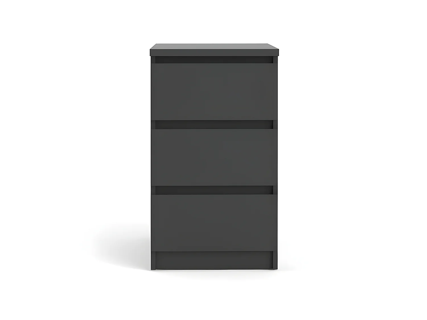 Nada Commode basse et étroite à 3 tiroirs, noir mat.