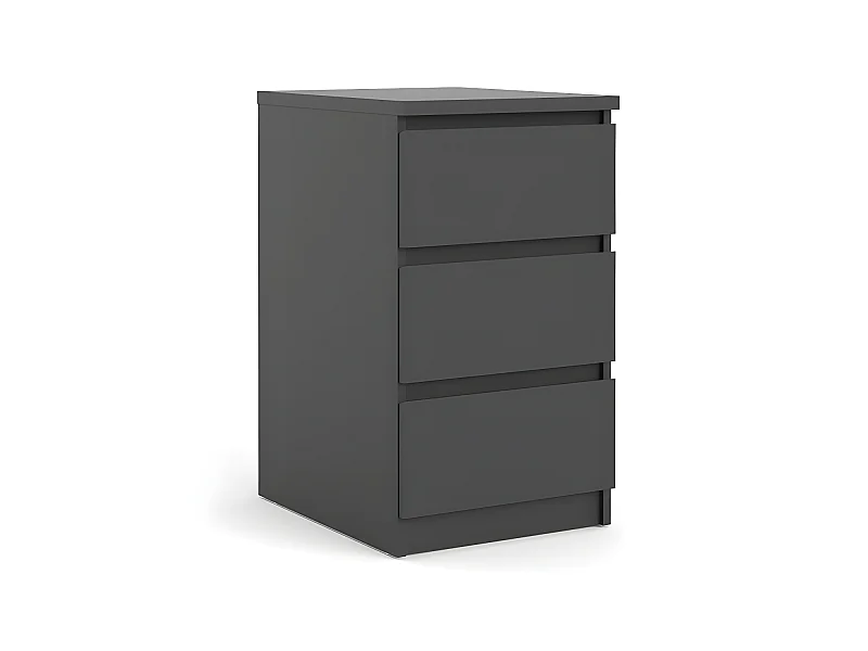 Nada Commode basse et étroite à 3 tiroirs, noir mat.