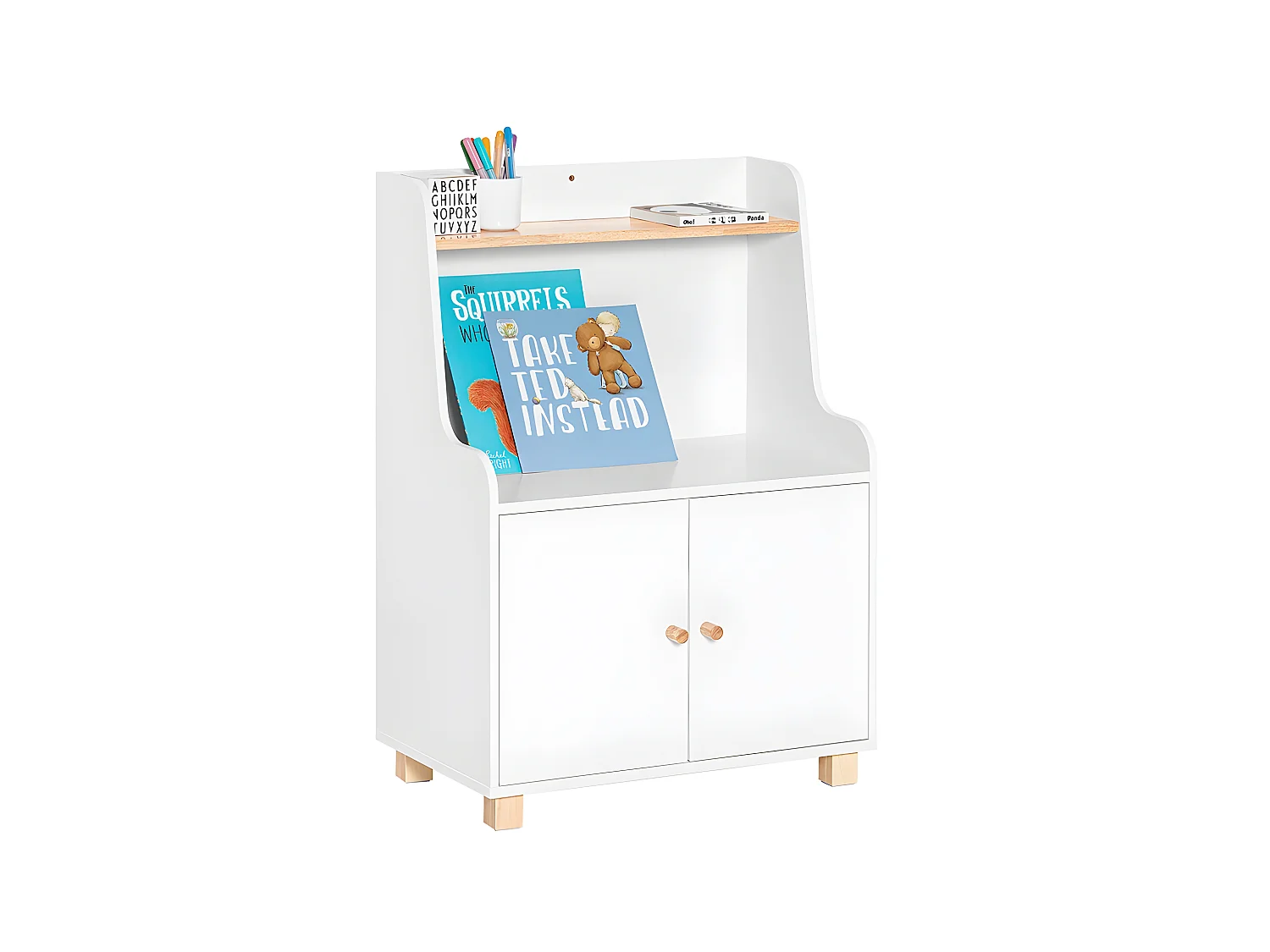 SoBuy KMB84-W Meuble de Rangement pour Chambre d'Enfant, Étagère de Rangement pour Jouets et Livres