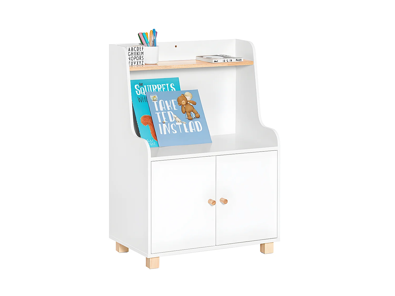 SoBuy KMB84-W Meuble de Rangement pour Chambre d'Enfant, Étagère de Rangement pour Jouets et Livres