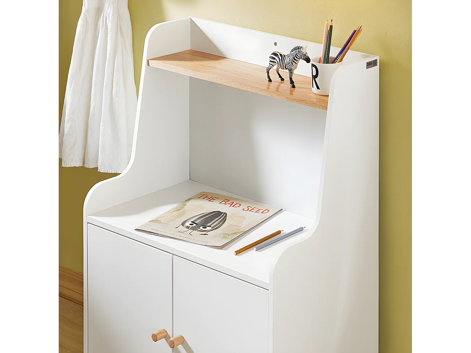 SoBuy KMB84-W Meuble de Rangement pour Chambre d'Enfant, Étagère de Rangement pour Jouets et Livres