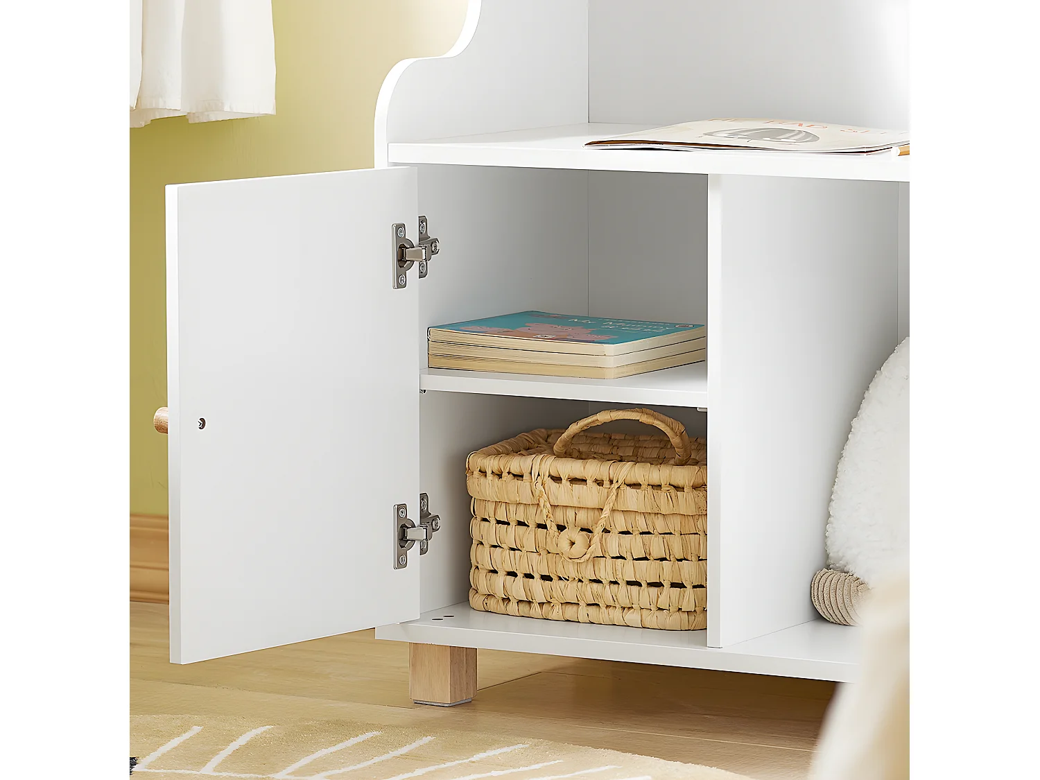SoBuy KMB84-W Meuble de Rangement pour Chambre d'Enfant, Étagère de Rangement pour Jouets et Livres