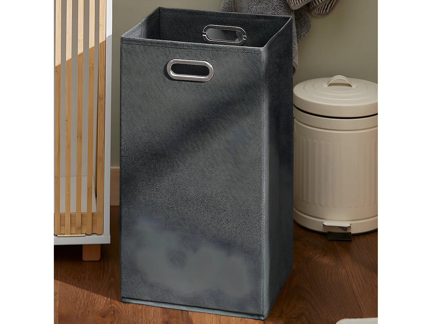 Cesto para Ropa Sucia Armario Multifuncional de Baño Mueble de Suelo con 1 Cesto Blanco 32 x 33 x 85 cm BZR126-W SoBuy ES