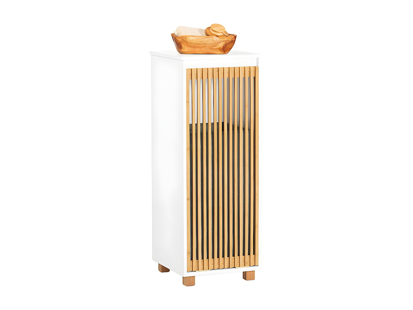 SoBuy Armoire à Linge, Meuble Bas de Salle de Bain, Meuble de Rangement