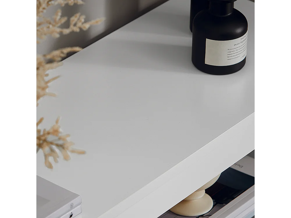 SoBuy FSR152-W Armoire à Chaussures Commode à Chaussures 2 Abattants Meuble de Rangement à Chaussures