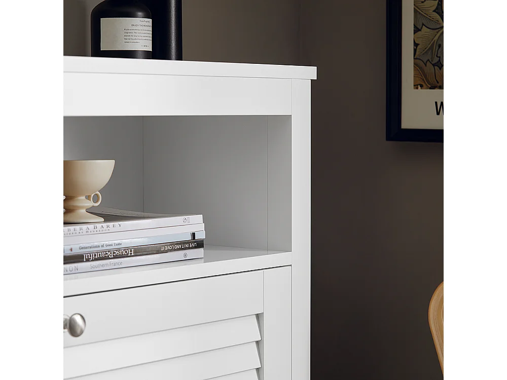 SoBuy FSR152-W Armoire à Chaussures Commode à Chaussures 2 Abattants Meuble de Rangement à Chaussures