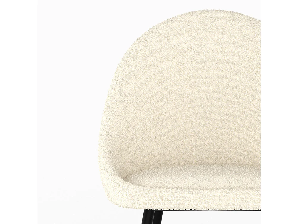 Set de 2 sillas en tejido bouclé blanco roto - Rona