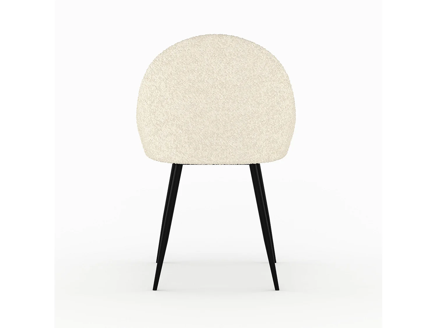 Set de 2 sillas en tejido bouclé blanco roto - Rona