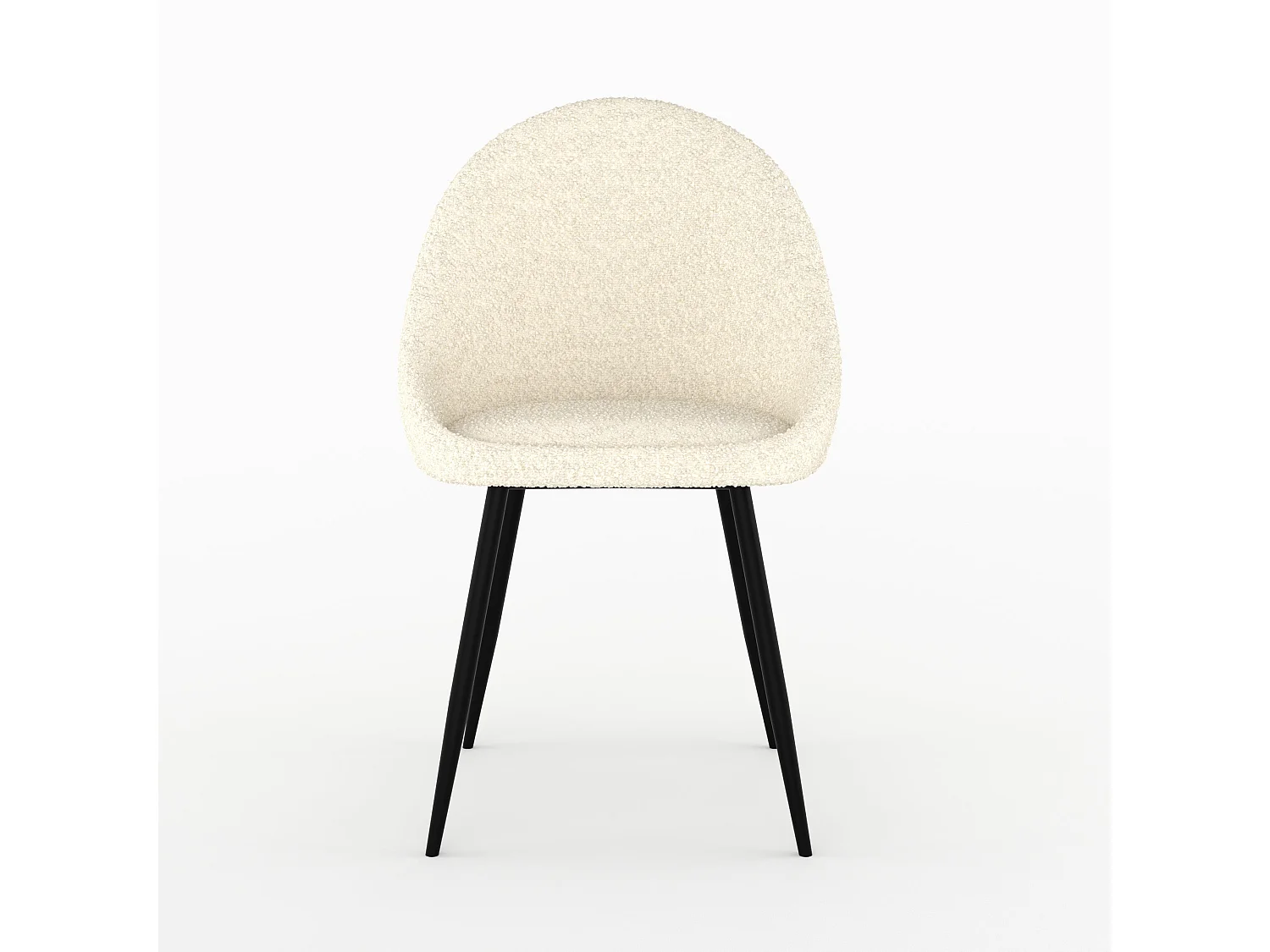 Set di 2 sedie in tessuto bouclé bianco sporco - Rona