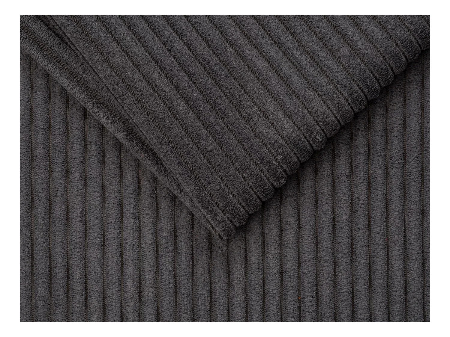 Canapé 3 places convertible express en velours côtelé gris - Couchage 140 cm - Matelas 18 cm - VIZIR