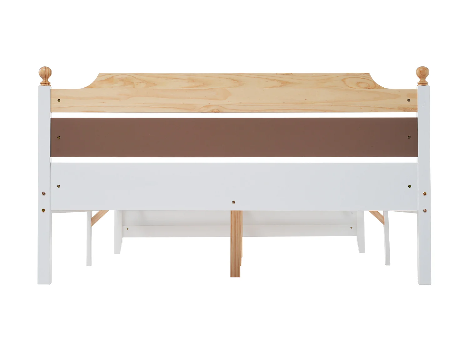 Lit simple 140x200cm cadre en bois - Marron