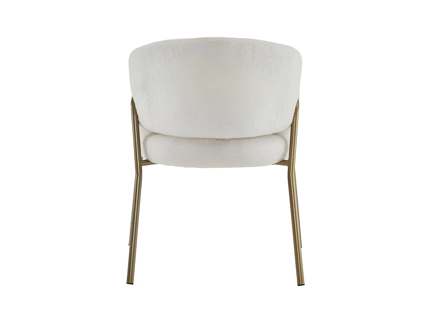 Stoel - sherpa stof - gouden poten - beige