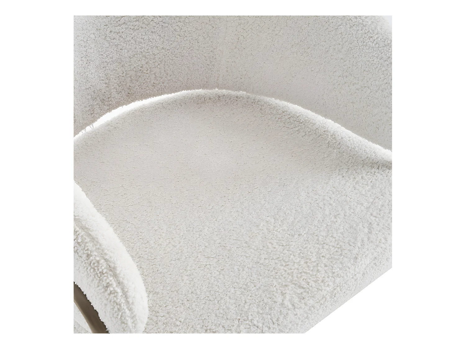 Stoel - sherpa stof - gouden poten - beige