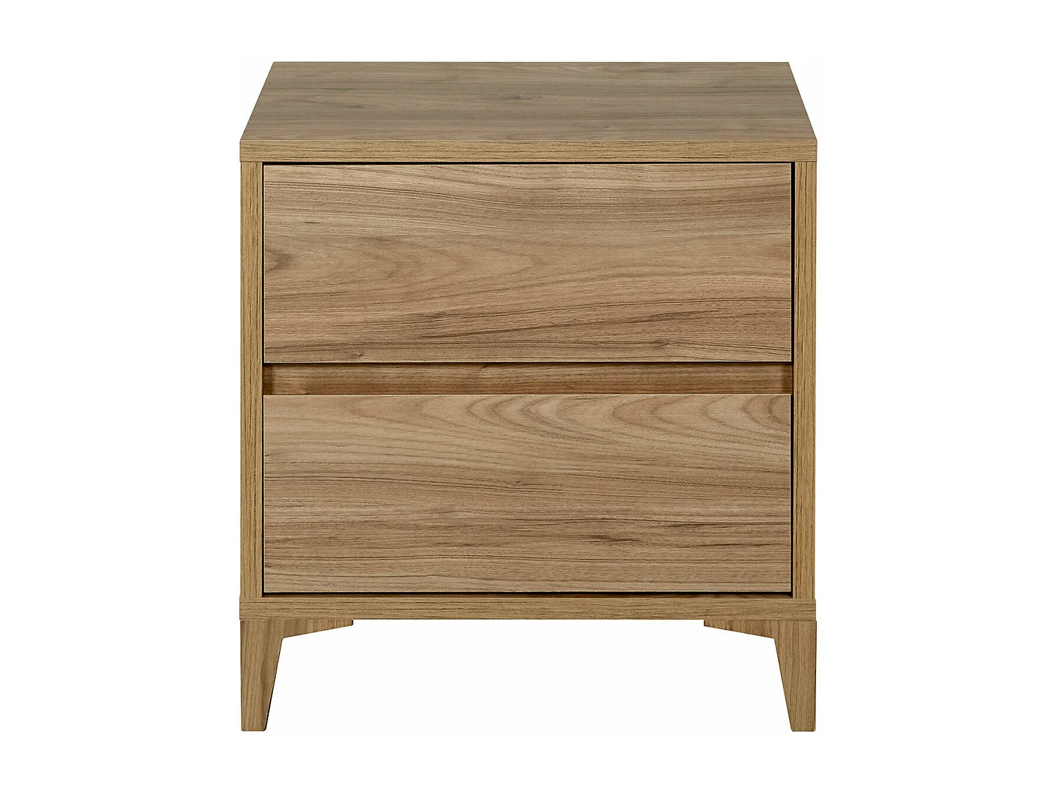 Chevet 2 tiroirs  panneaux de fibres noyer KIMA