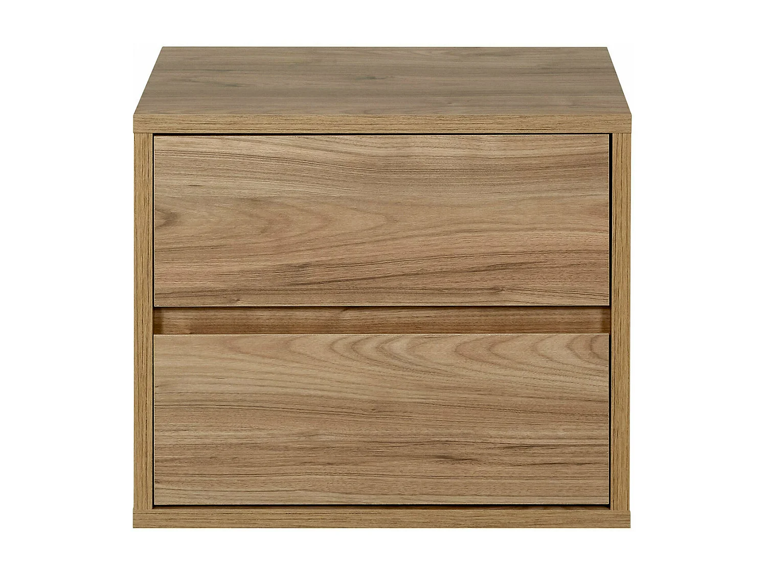 Chevet 2 tiroirs  panneaux de fibres noyer KIMA