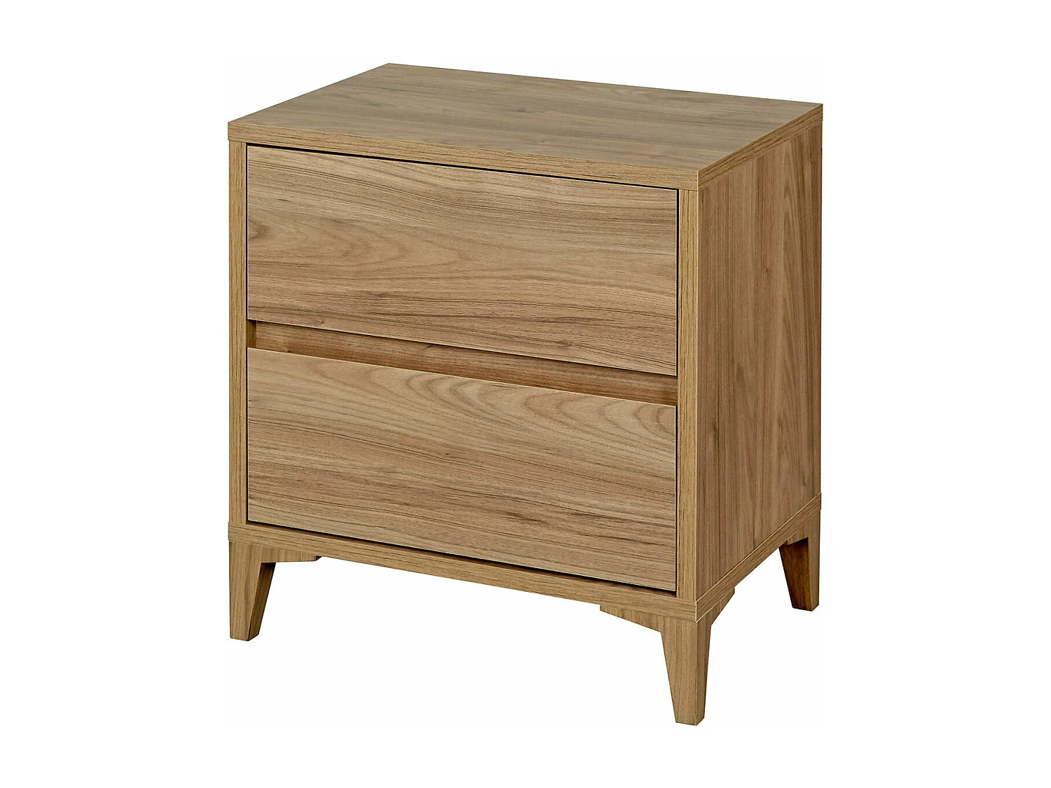 Chevet 2 tiroirs  panneaux de fibres noyer KIMA