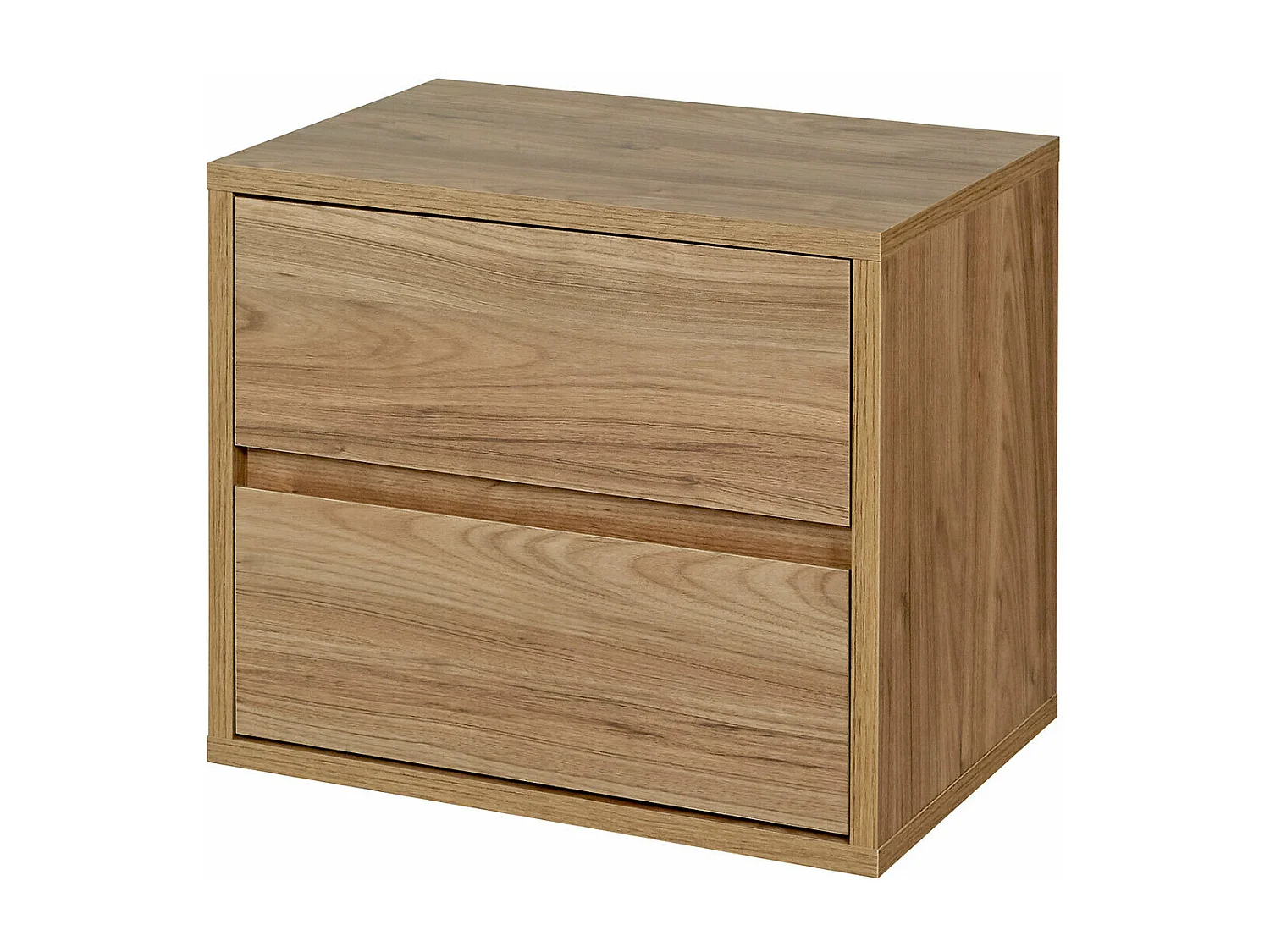 Chevet 2 tiroirs  panneaux de fibres noyer KIMA