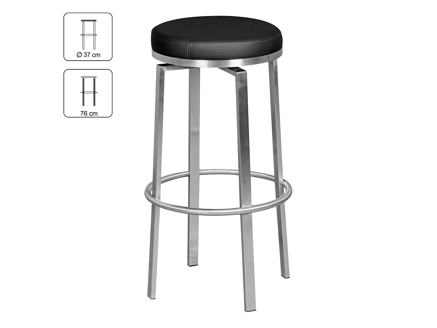 Tabouret de Bar Tournant 76 cm Chaise de Bar Tabouret Bistro Métal Acier