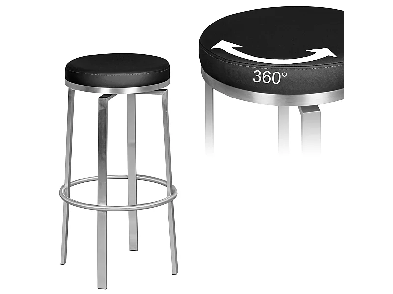 Tabouret de Bar Tournant 76 cm Chaise de Bar Tabouret Bistro Métal Acier