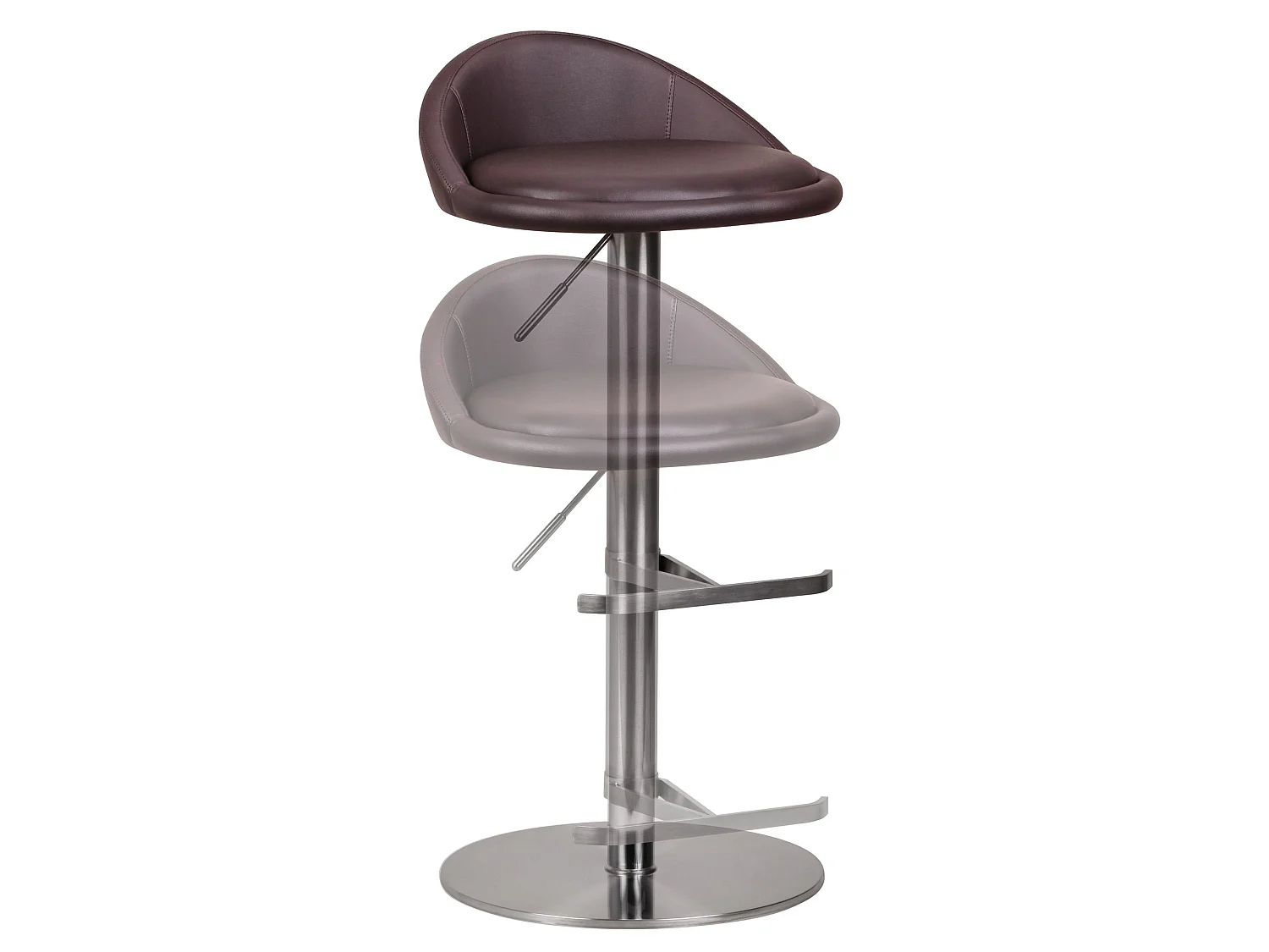 Sgabello da bar Finta pelle / Acciaio Sedie da pranzo Cucina Imbottito