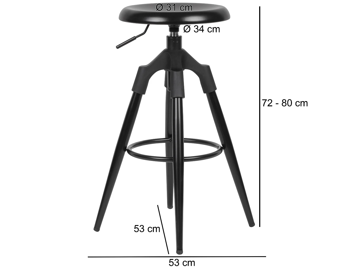 sgabello da bar in metallo 72-80cm sgabello da bar regolabile in altezza sedia moderna