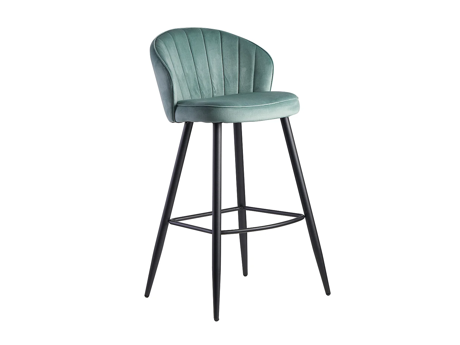 Tabouret de Bar Velours / Métal Chaise de Bar avec Dossier Rembourré