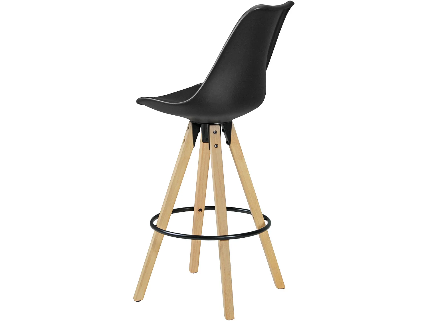 Ensemble de 2 tabourets de bar bois rétro tissu design avec tabourets arrière
