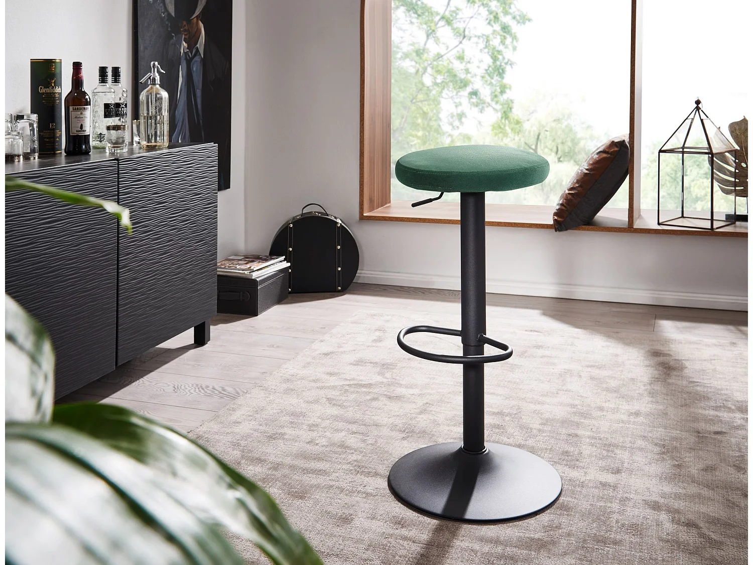 sgabello da bar sgabello in velluto sgabello da bistrot design tessuto / metallo 100 kg girevole