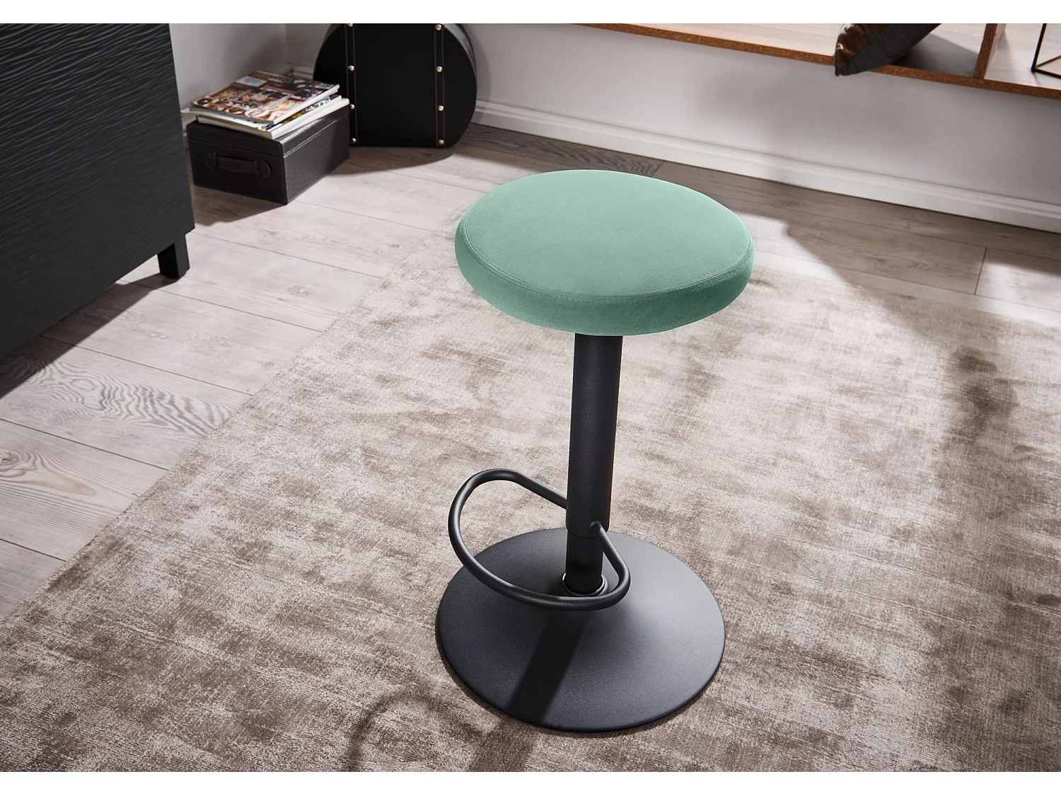 sgabello da bar sgabello in velluto sgabello da bistrot design tessuto / metallo 100 kg girevole