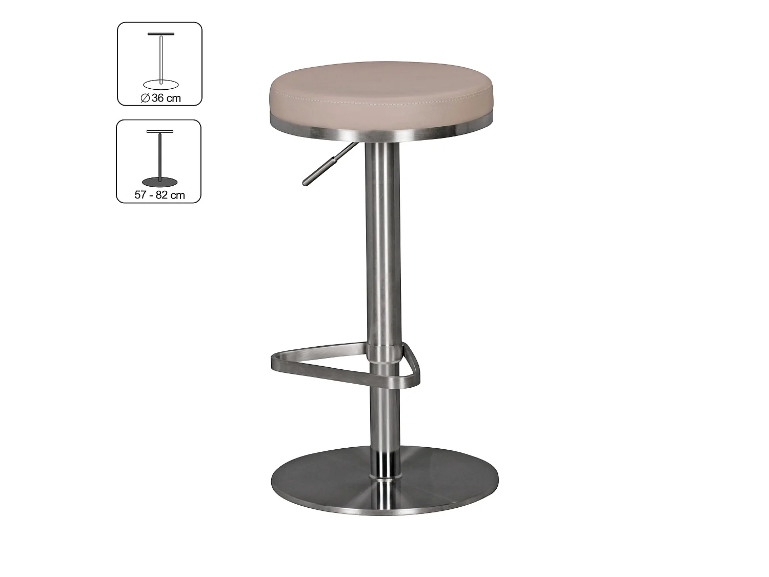 Tabouret de Bar Reglable 57 - 82 cm Chaise de Bar Tabouret Bistro Métal