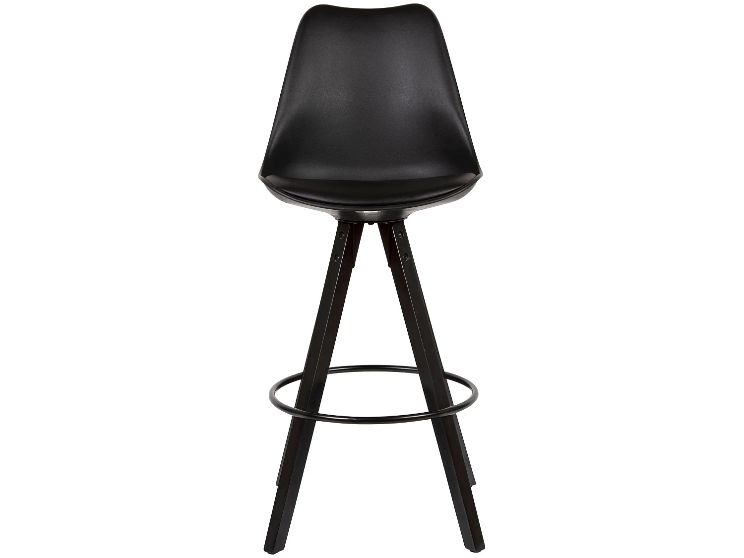 Tabouret de bar Scandinave Lot de 2 Plastique Bois Chaise de bar Noir