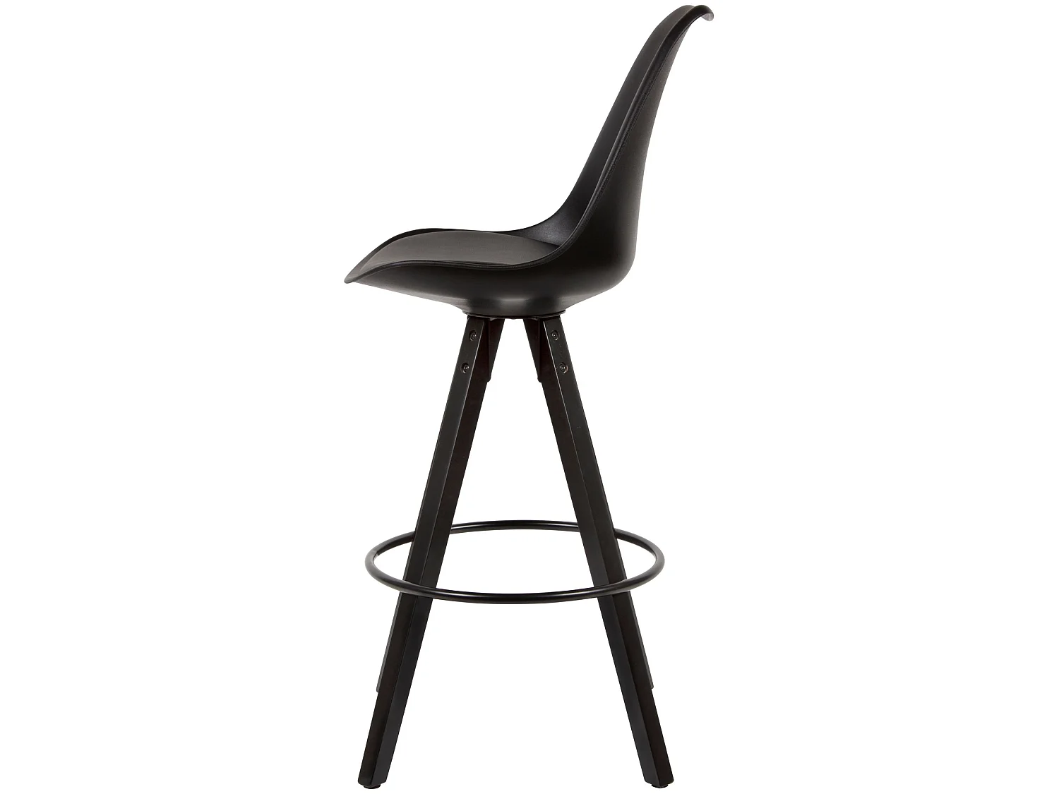 Tabouret de bar Scandinave Lot de 2 Plastique Bois Chaise de bar Noir
