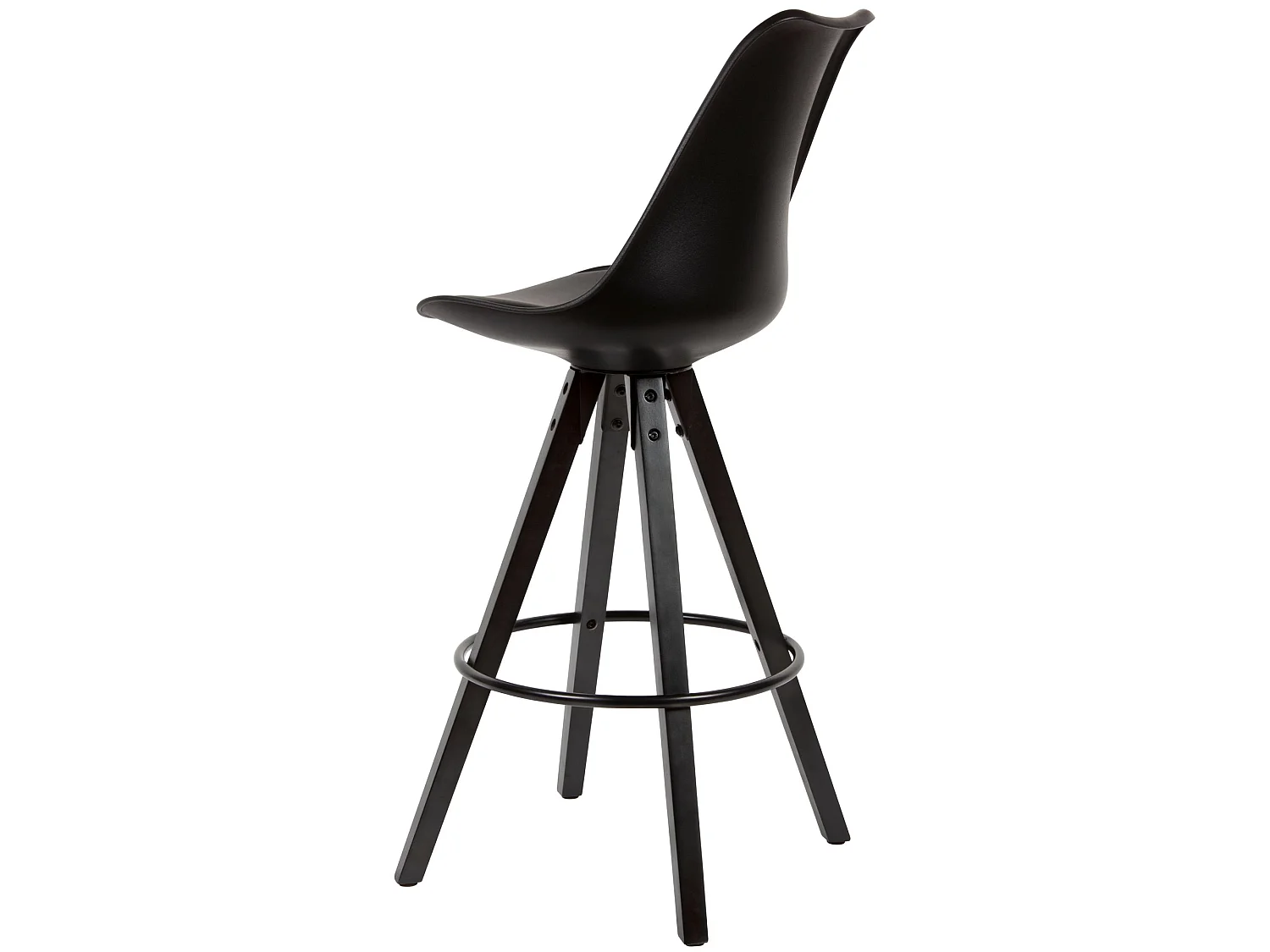 Tabouret de bar Scandinave Lot de 2 Plastique Bois Chaise de bar Noir