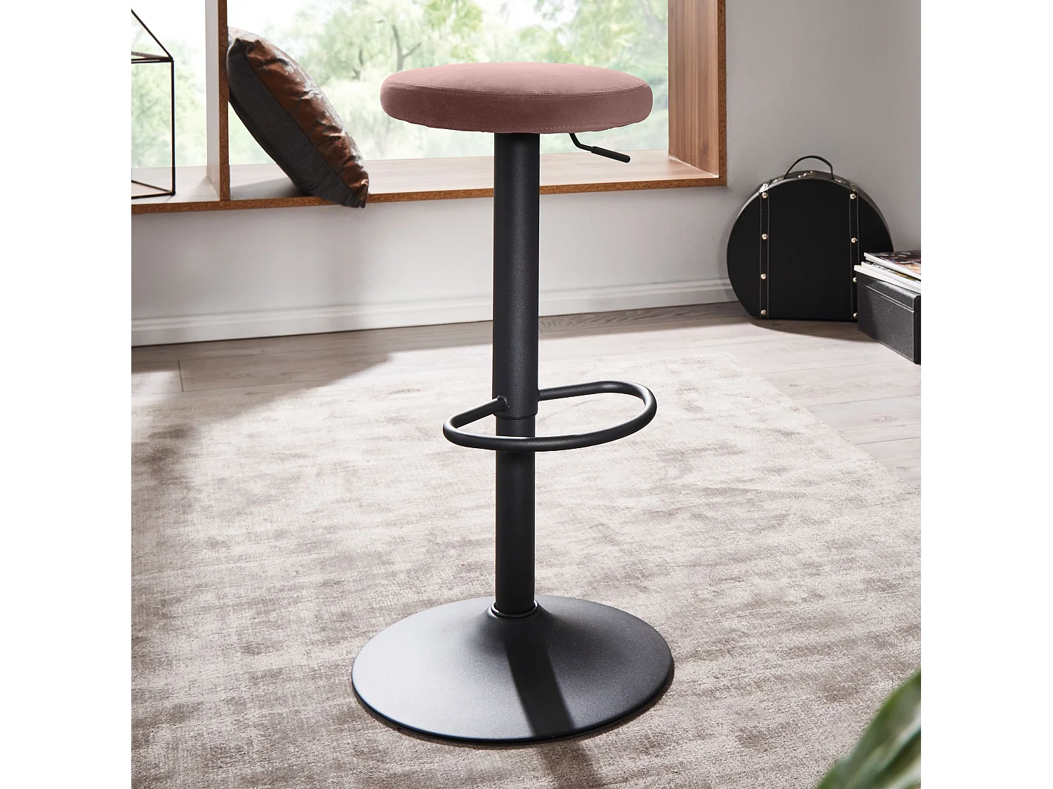 sgabello da bar sgabello in velluto sgabello da bistrot design tessuto / metallo 100 kg girevole