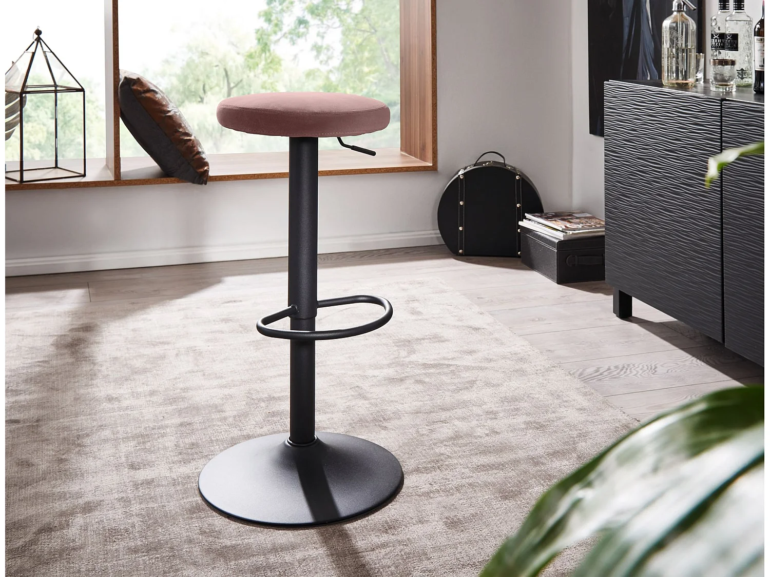 sgabello da bar sgabello in velluto sgabello da bistrot design tessuto / metallo 100 kg girevole