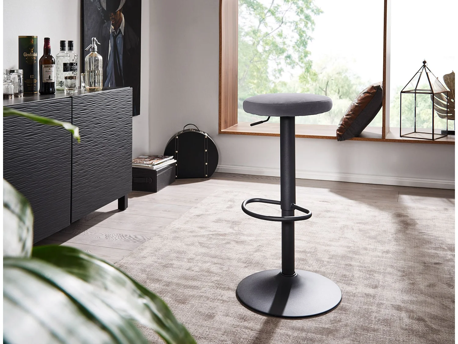 sgabello da bar sgabello in velluto sgabello da bistrot design tessuto / metallo 100 kg girevole