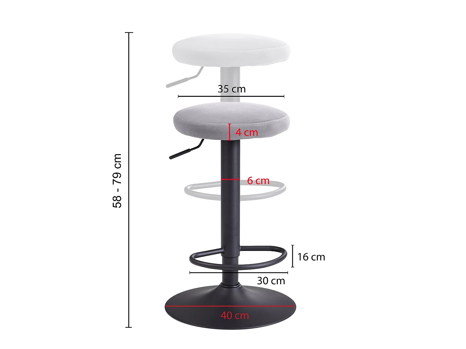 sgabello da bar sgabello in velluto sgabello da bistrot design tessuto / metallo 100 kg girevole