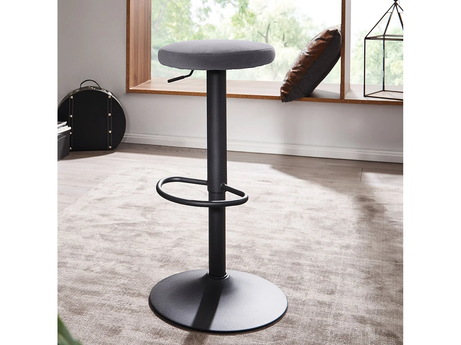 sgabello da bar sgabello in velluto sgabello da bistrot design tessuto / metallo 100 kg girevole