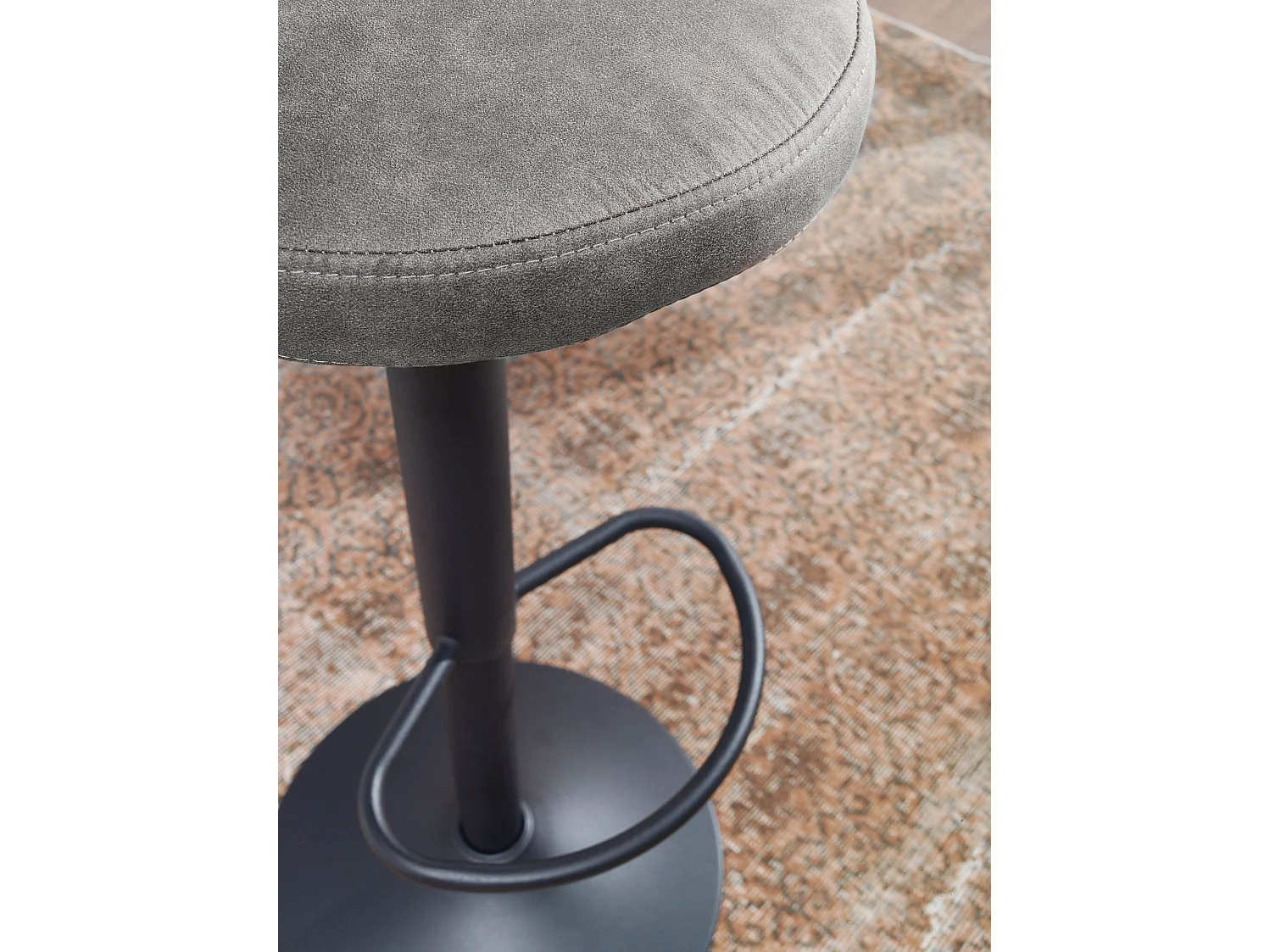 sgabello da bar sgabello effetto camoscio sgabello bistrot in tessuto / metallo 100 kg rotondo