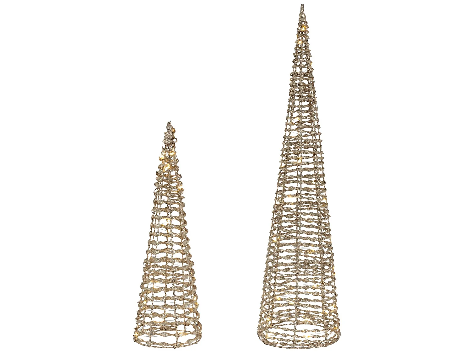 Arbre de Noël cône LED sapin ornement d'hiver décoration de Noël set 40/80 cm