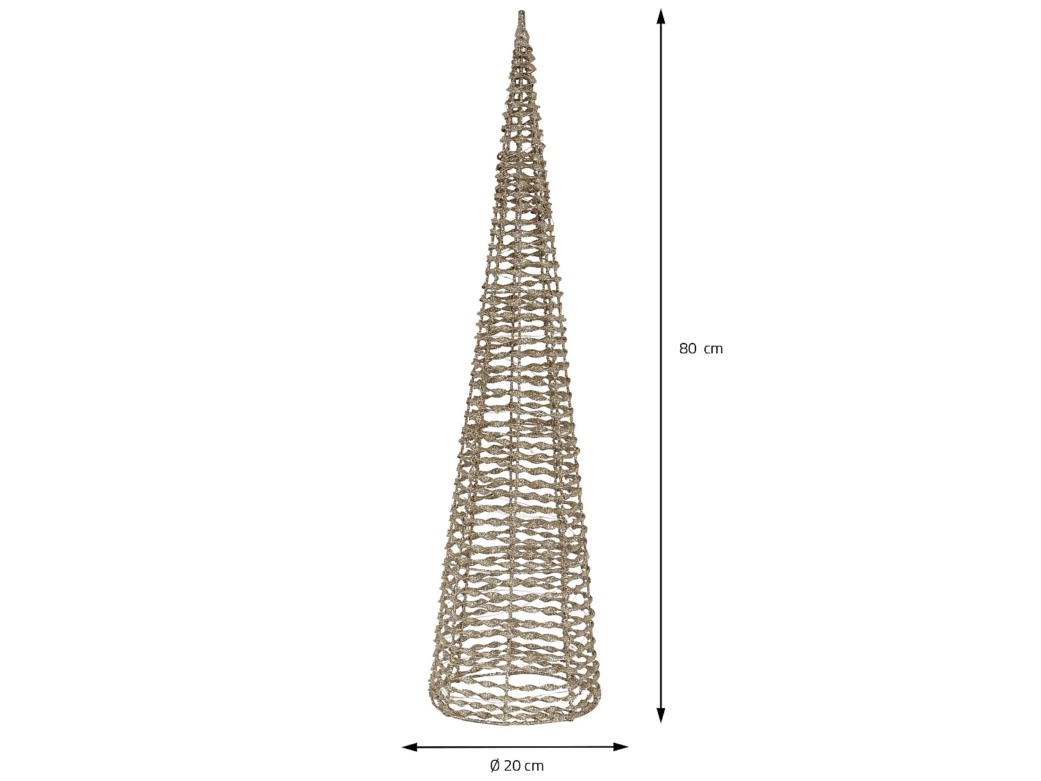 Arbre de Noël cône LED sapin ornement d'hiver décoration de Noël set 40/80 cm