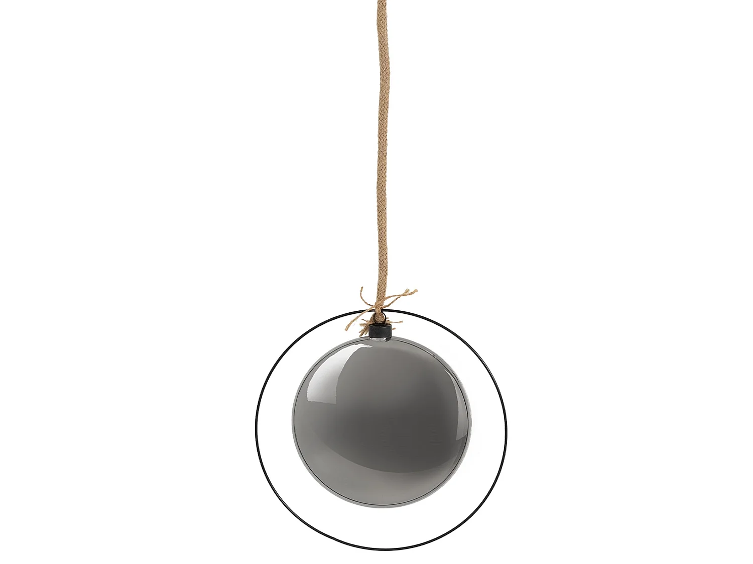 Boule de Noël suspendue avec LED décoration de Noël en verre noir/gris Ø18 cm