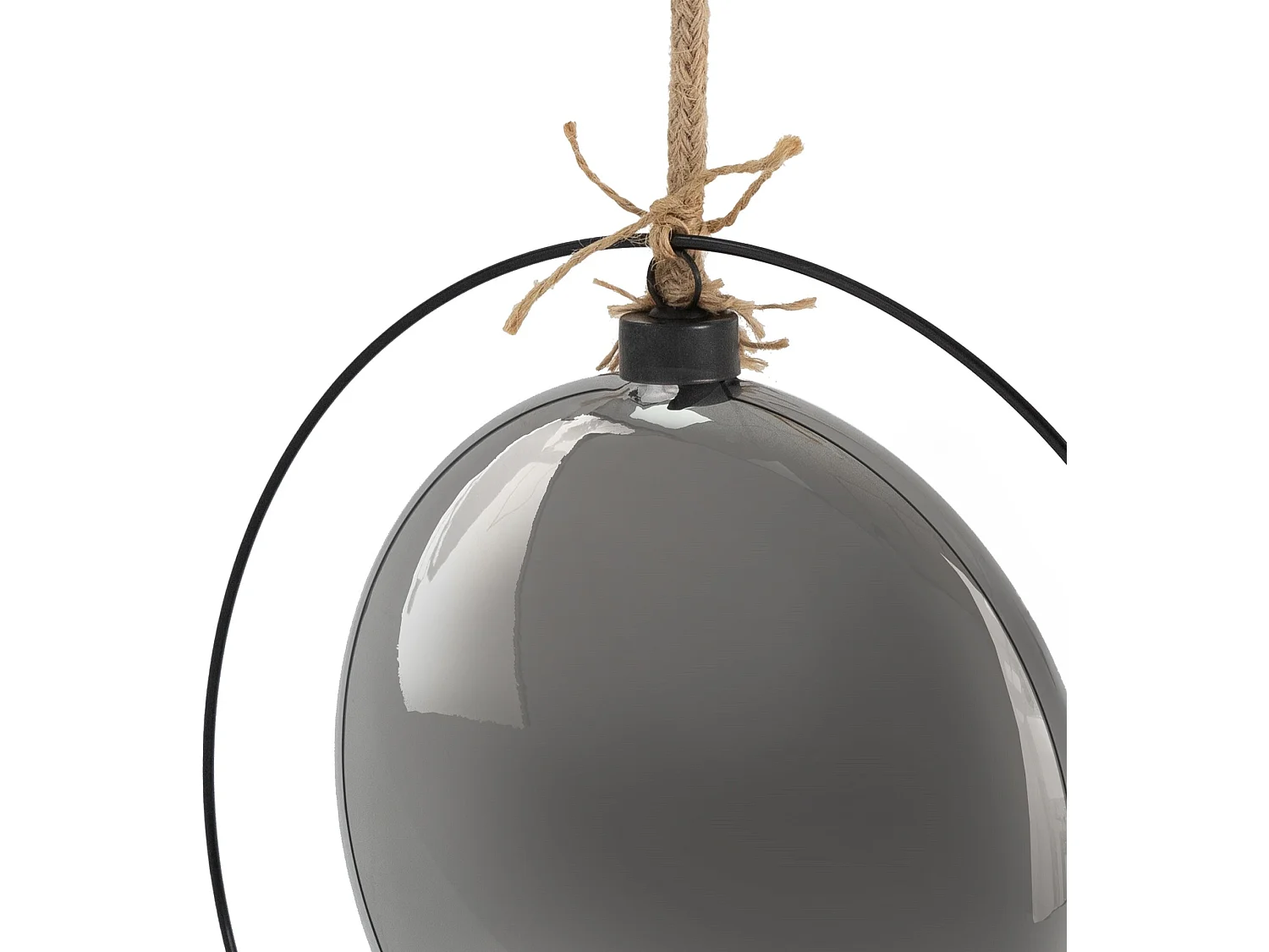 Boule de Noël suspendue avec LED décoration de Noël en verre noir/gris Ø18 cm